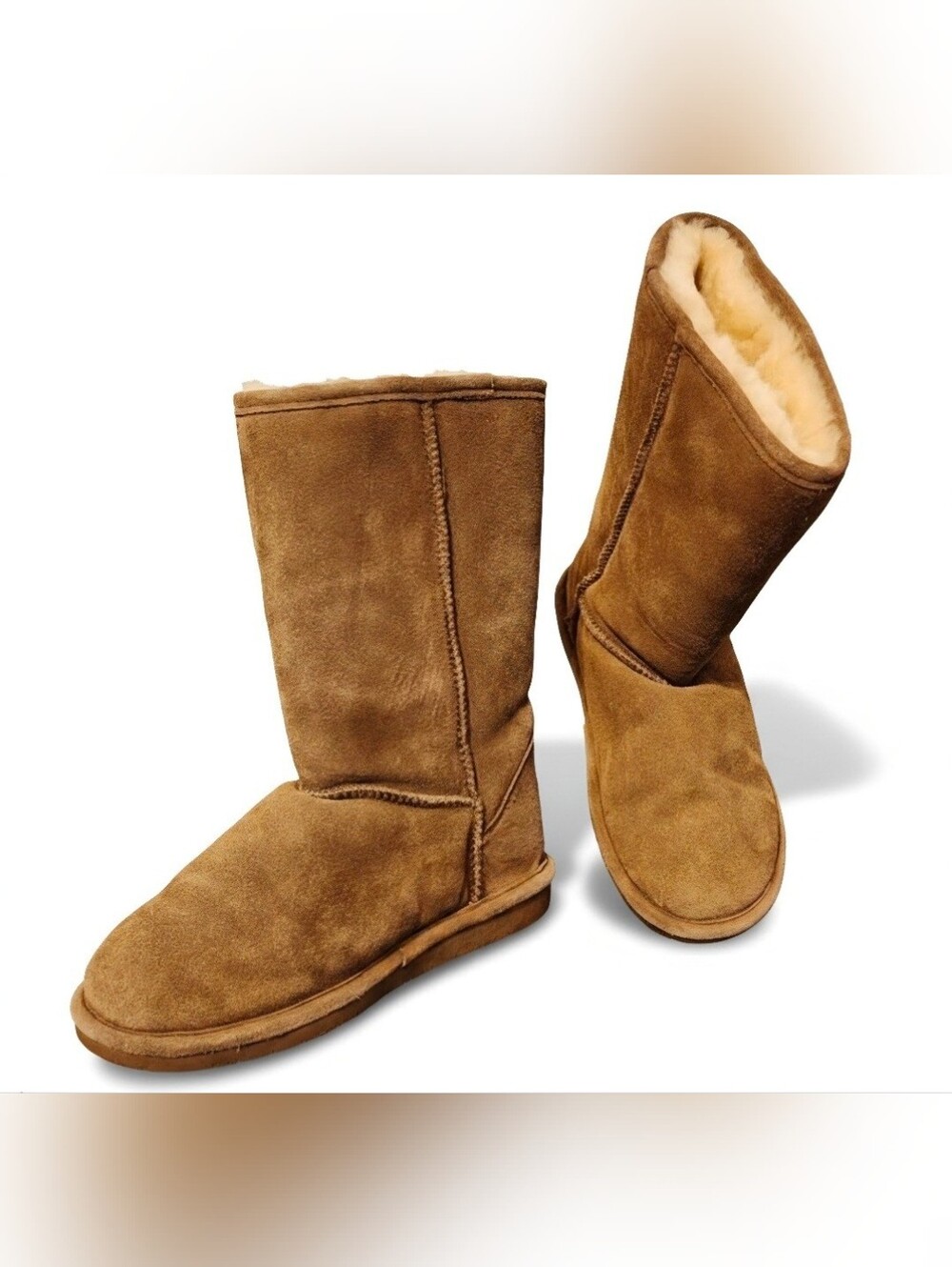 BEARPAW Emma Short Suede Winter Boots - Hickory Brown